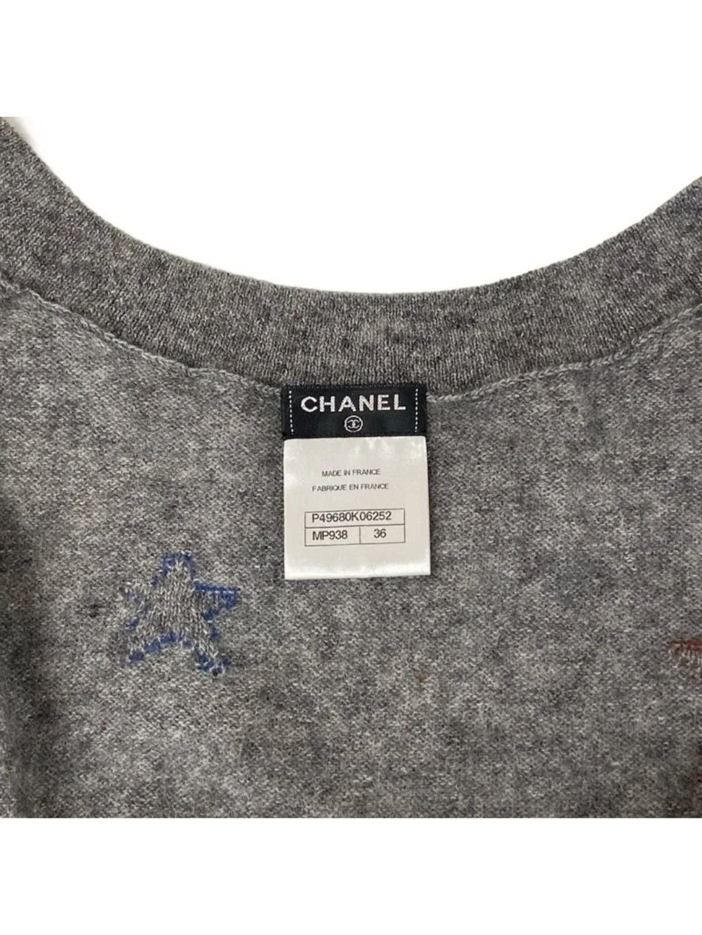 Chanel Cardigan S Dark Gray Blue